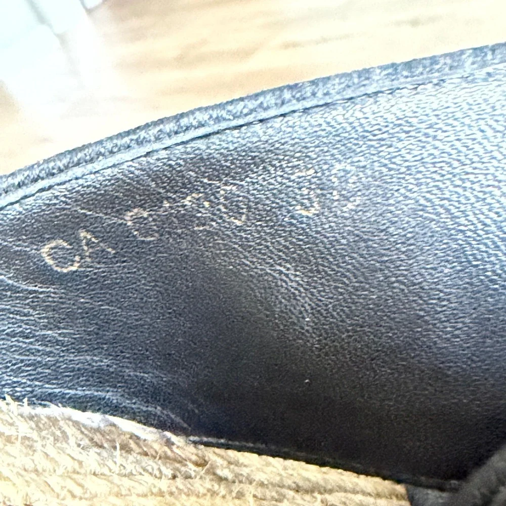 Christian Dior D-Way Espadrille Slides Black Canvas Cross Strap Sandals 37.5